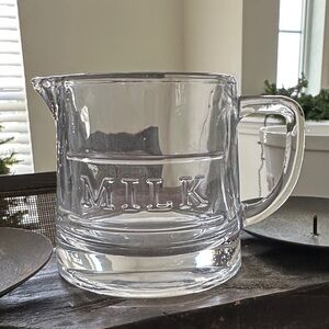 Clear Glass Milk Jug